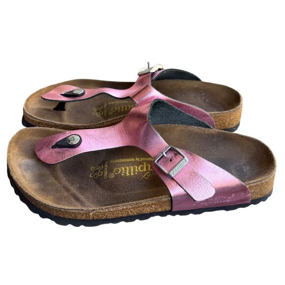 Papillio By Birkenstock Gizeh  EU 39  US W 8/M 6 Pink Leather Thong Sandals - Picture 5 of 11